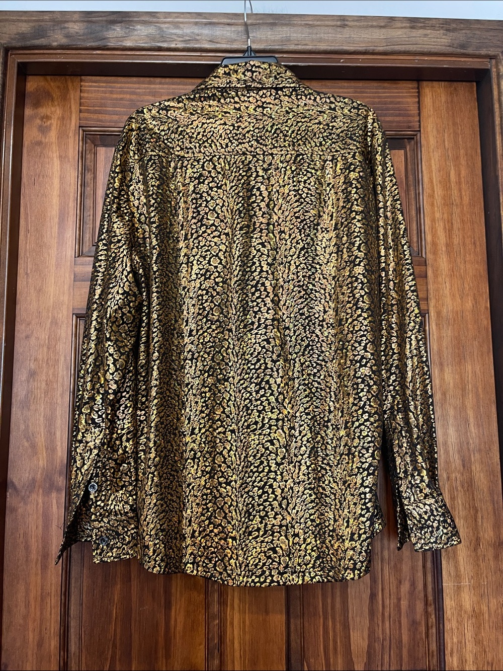 Gold Metallic Patterned Men’s Dress Shirt M - Picture 7 of 7